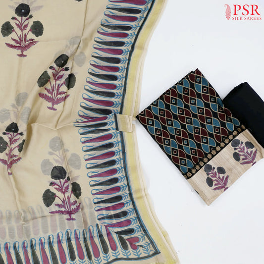 Black Silk Cotton Dress Material