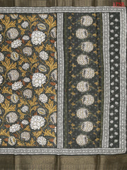 Pickle Green Semi Dupion Saree