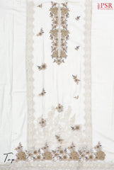 Cream White Linen Cotton Dress Material