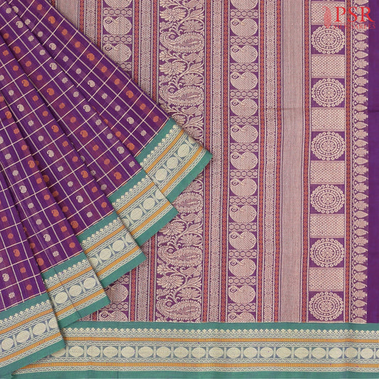 Magenta Purple Kalakshetra Kovai Cotton Saree