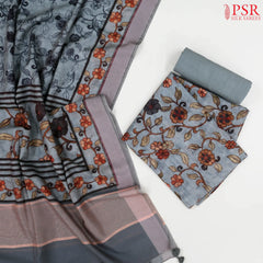 Steel Grey Cotton Dress Material