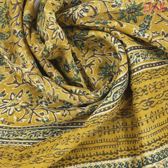 Olive Yellow Jaipur Cotton Printed Saree