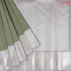 Olive Green Kanchipuram Silk Saree