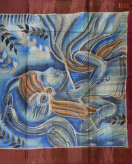 Ajanta Blue Kadhi Tussar Silk Saree