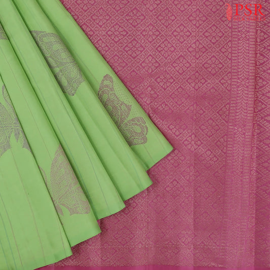 Light Parakeet Green Kanchipuram Silk Saree