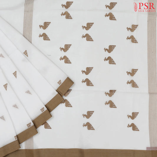 White Byloom Cotton Saree