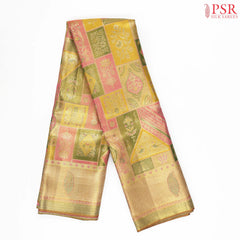 Tricolor Kanchipuram Jacquard Tissue Silk Saree