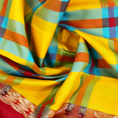 Yellow & Multicolor Soft Silk Saree