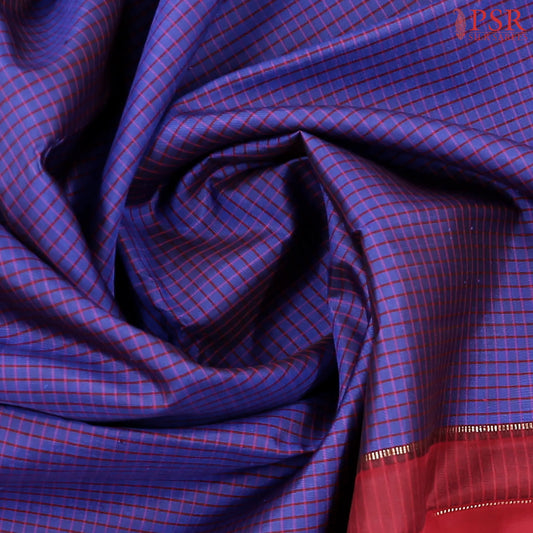 Dark Purple Blue Kanchipuram Silk Saree