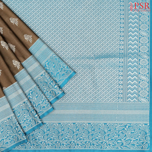 Dark Taupe Soft Art Silk Saree