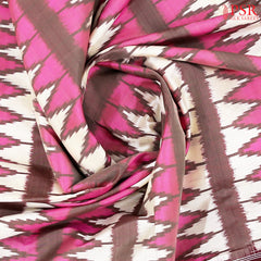 Pink & Beige Pochampally Ikat Silk Saree