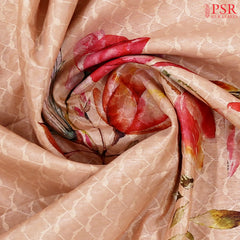 Peach Semi Dupion Saree