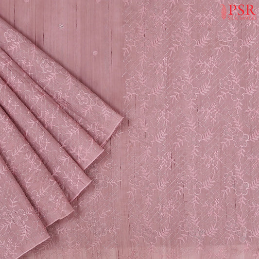 Primrose Pink Kosa Embroidery Saree