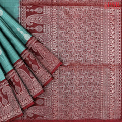 Crayola Teal Soft Silk Saree