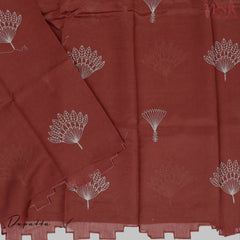 Maroon Silk Cotton Dress Material