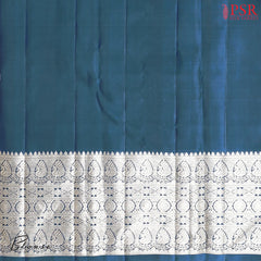 Prussian Blue Kanchipuram Silk Saree