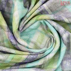 Tiffany Blue Linen Saree