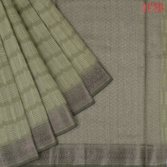 Olive Semi Banaras Saree
