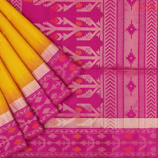 Amber Yellow Soft Silk Saree