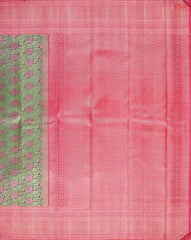 Greyish Green Kanchipuram Jacquard Silk Saree
