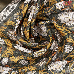 Pickle Green Semi Dupion Saree