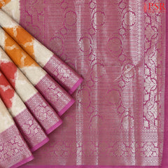 Beige & Multicolor Silk Cotton Saree