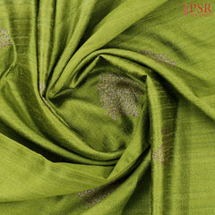 Olive Drab Green Banaras Jute Silk Saree