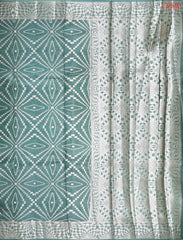 Teal Ocean Banaras Tussar Silk Saree