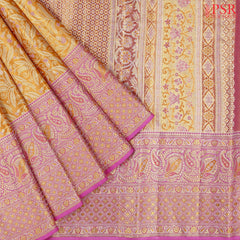 Tangerine Orange Bridal Kanchipuram Tissue Silk Saree