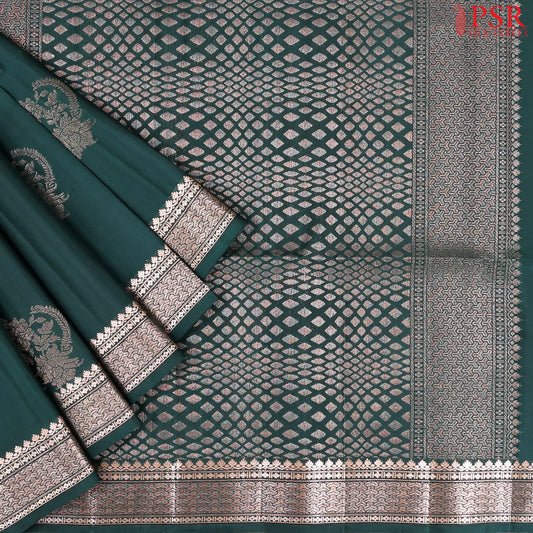 Bottle Green Soft Silk Saree