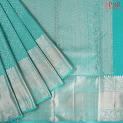 Turquoise Blue Kanchipuram Silk Saree