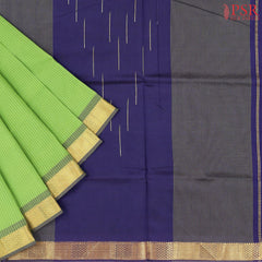 Parrot Green Cotton Silk Saree