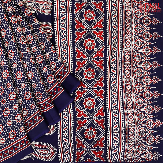 Indigo Blue Modal Silk Saree