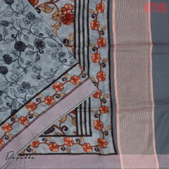Steel Grey Cotton Dress Material