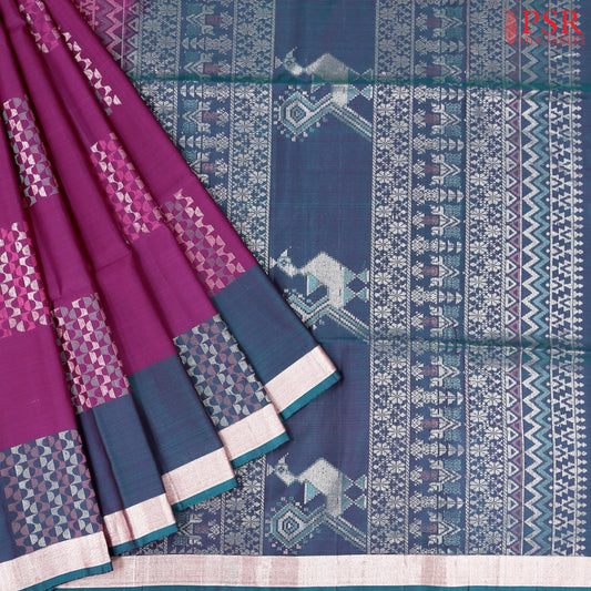 Tyrian Purple Soft Silk Saree