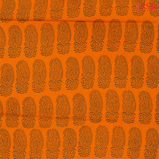 Orange Cotton Print Running Material