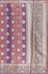 Dark Purple Mauve Shades Chanderi Silk Cotton Saree