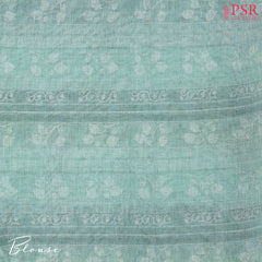Tiffany Blue Linen Saree