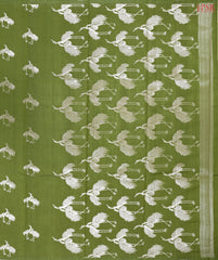 Sap Green Chiniya Silk Saree