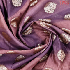 Dark Purple Mauve Shades Chanderi Silk Cotton Saree