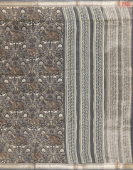 Lead Grey Chanderi Silk Cotton Saree