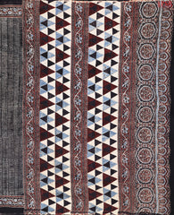 Black Jaipur Cotton Printed Saree