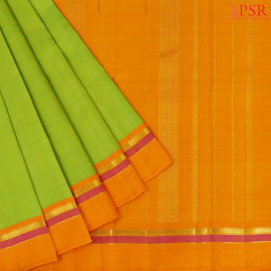 Light Parrot Green Kanchipuram Silk Saree
