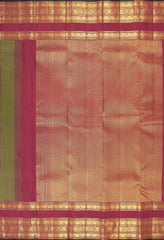 Dark Pear Green Kanchipuram Silk Saree