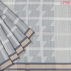 Light Grey Byloom Cotton Saree