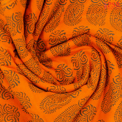Orange Cotton Print Running Material