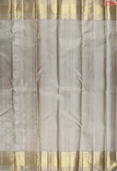 Greige Kanchipuram Jacquard Silk Saree