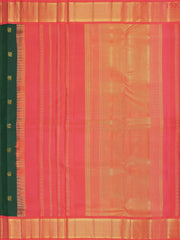 Dark Green Nine Yards Half Fine Silk Saree