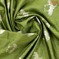 Sap Green Chiniya Silk Saree
