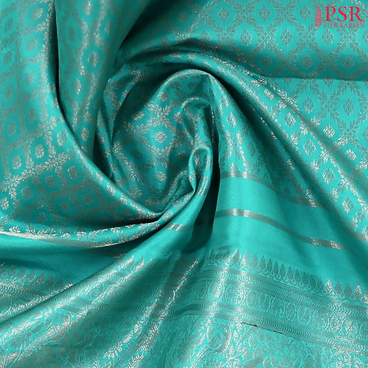 Turquoise Blue Kanchipuram Silk Saree